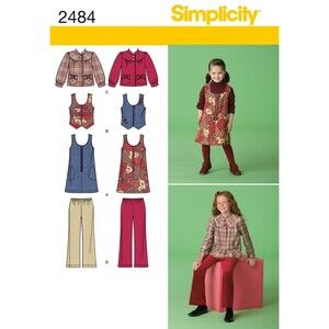 Simplicity 2484 Girls Separates Jumper Vest Jacket Pants Size 7 8 10 12 14 UNCUT